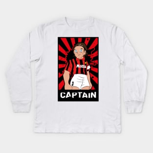 Soccer Captain Maldini Vintage Football Kids Long Sleeve T-Shirt